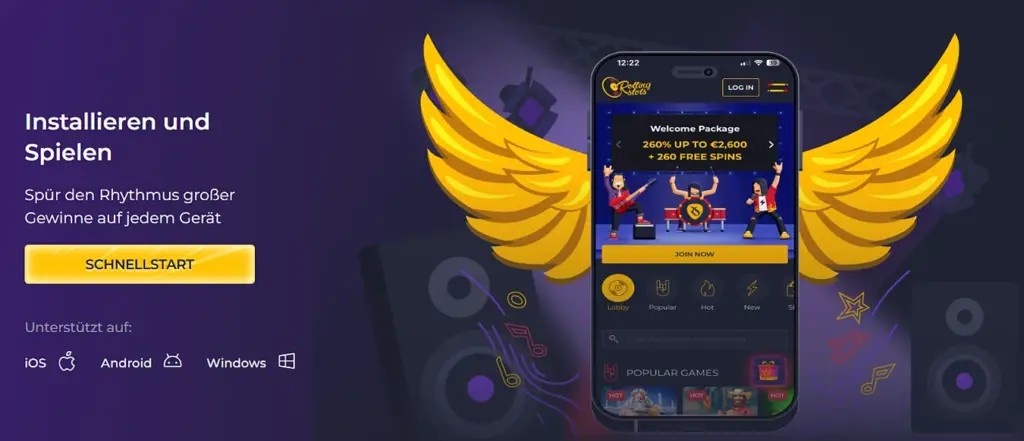 App installieren und mobil spielen